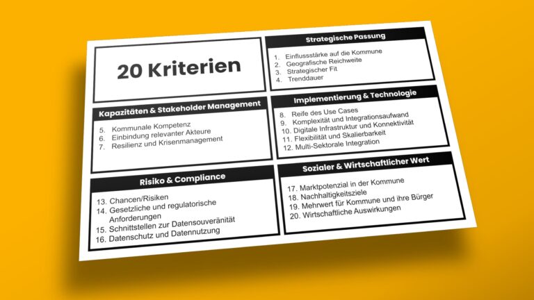 Kommunale Anwendungsfälle für das Internet der Dinge – 20 Kriterien für die richtige Auswahl