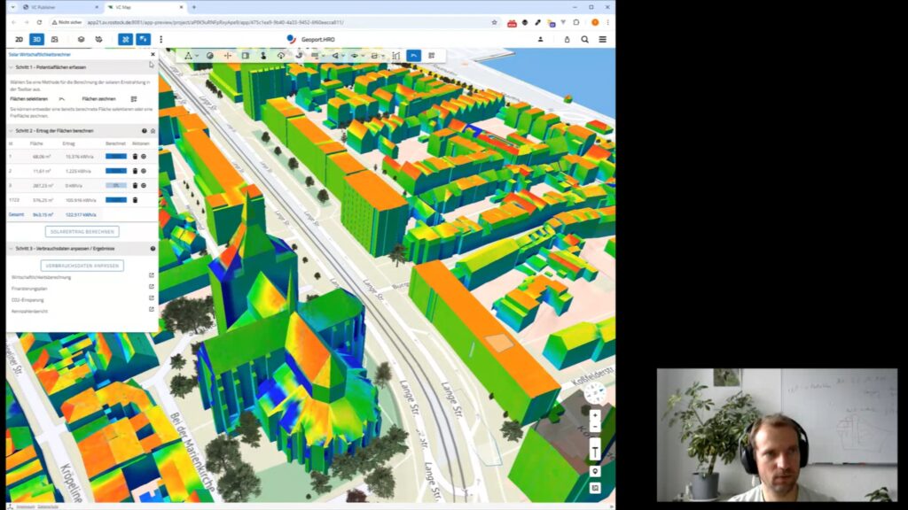 Solarpotenziale im 3D-Stadtmodell detailliert analysieren – Fallstudie Rostock