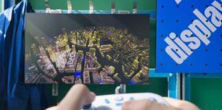 Den Digitalen Zwilling erlebbar machen: Wie das display in Frankfurt Stadtdaten künstlerisch inszeniert Digitaler Zwilling der Stadt Frankfurt als Visualisierung am display
