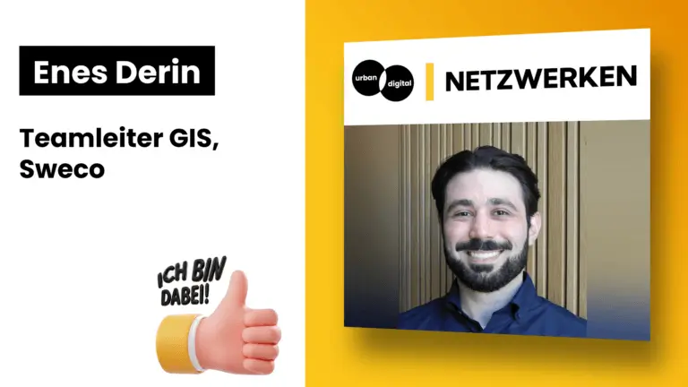 Erst das Fundament, dann der digitale Zwilling: Enes Derin über GIS, Datenqualität und Verstetigung Enes Derin, Teamleiter GIS und Digital Solutions bei Sweco, beim Urban Digital Netzwerktreffen in Berlin