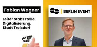 Warum Troisdorf ein Smart-City-Maskottchen hat: smarTa im Gespräch mit Fabian Wagner Fabian Wagner, Leiter Stabsstelle Digitalisierung Troisdorf, zum Maskottchen smarTa, Artikelbild Netzwerktreffen Berlin