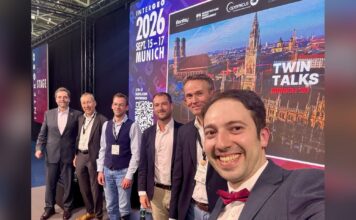 Vom Reagieren zum Vorhersehen: Die TWINTALKS Munich auf der INTERGEO 2026 TWINTALKS Munich: Gruppenfoto der Panelisten auf der INTERGEO 2026
